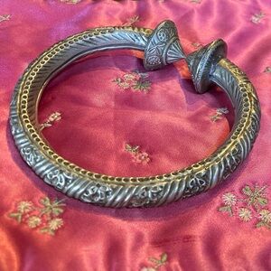 Handmade bracelet bangle rattle, anklet, armlet, arm cuff silver tone.